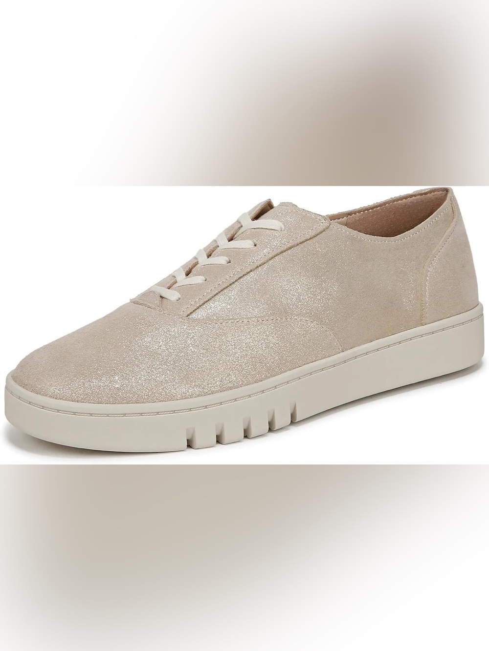 Vionic Callie Gold Shimmer Leather Sneaker NWOB Size 9.5